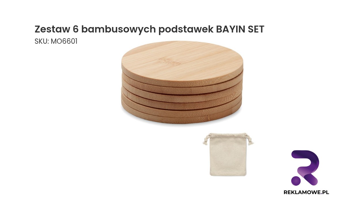 Zestaw 6 bambusowych podstawek BAYIN SET