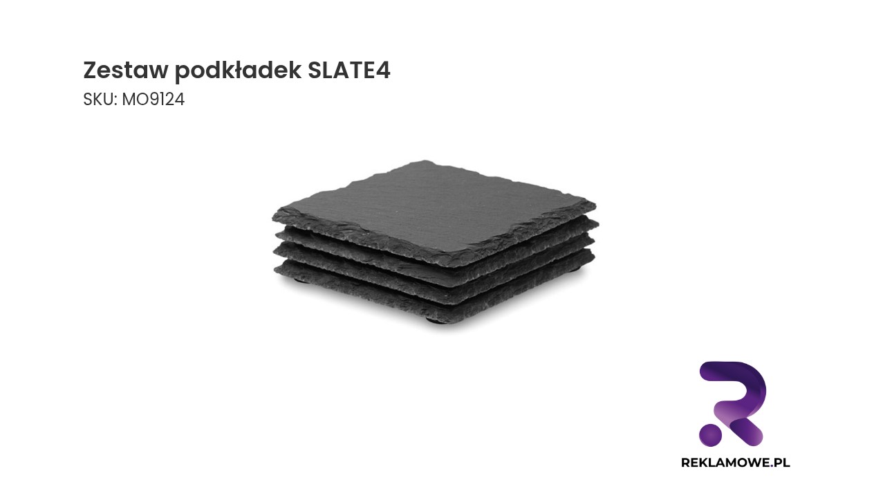 Zestaw czarnych podkładek SLATE4 na stół