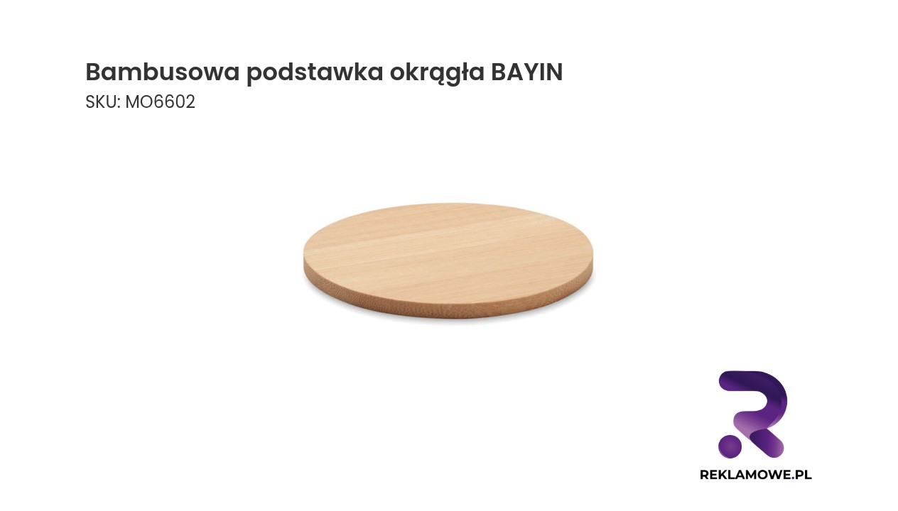 Okrągła podstawka wykonana z bambusa marki BAYIN