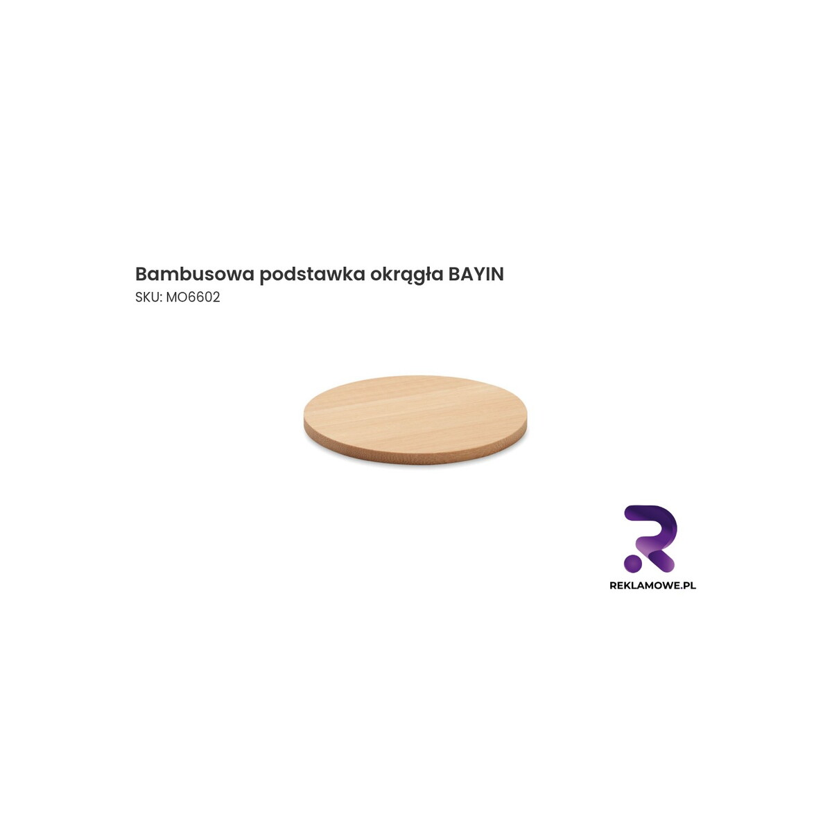 Bambusowa podstawka okrągła BAYIN Bambusowa podstawka okrągła BAYIN – naturalna podstawka z bambusa