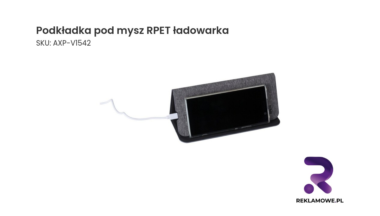 Podkładka pod mysz z RPET z funkcją ładowania