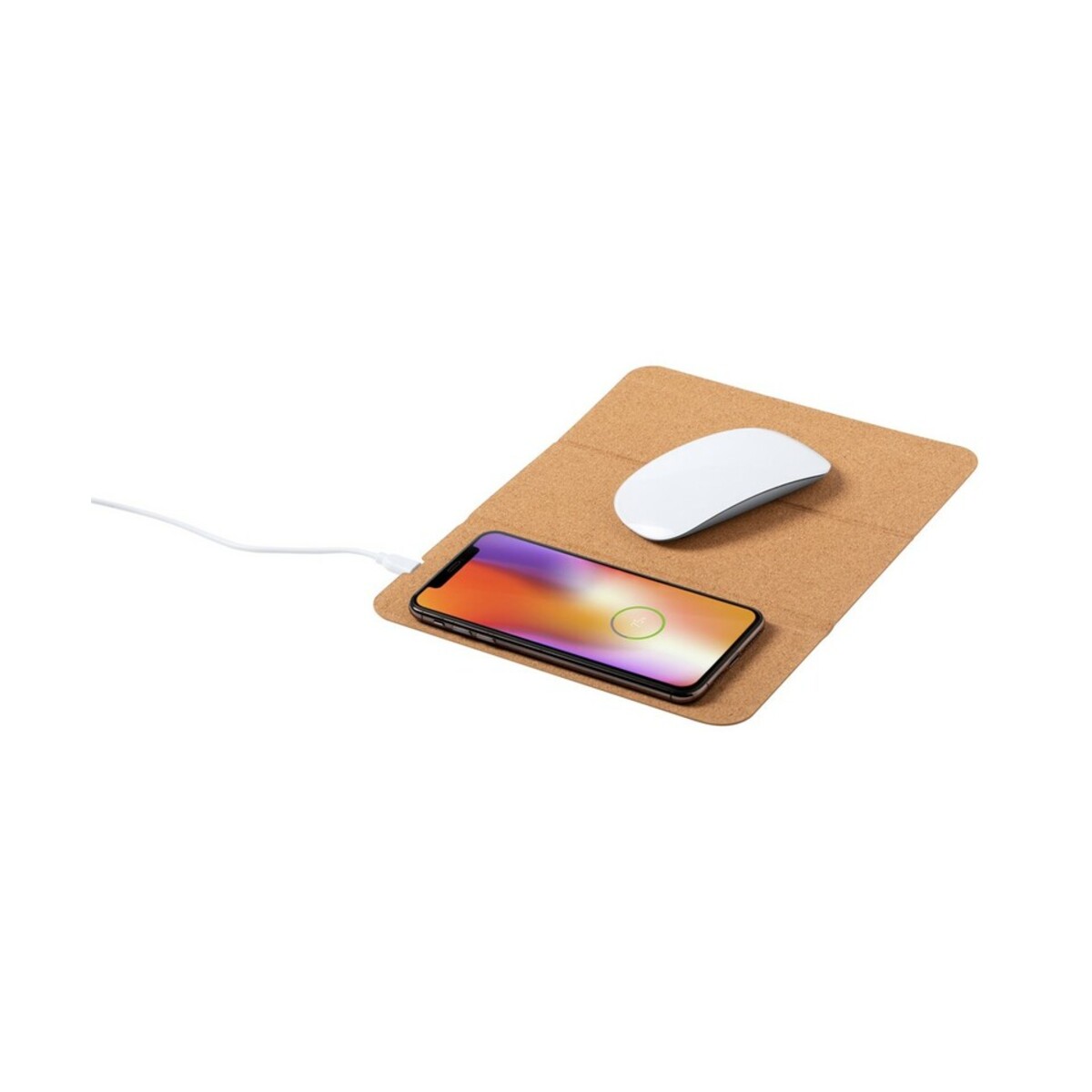 Korkowa podkładka pod mysz, ładowarka bezprzewodowa 5W, stojak na telefon V0388-00_AAA01